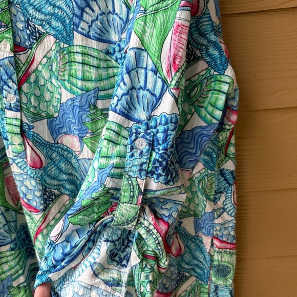 Talbots Seashell Cotton Shirt Dress Size XL - Picture 2 of 4
